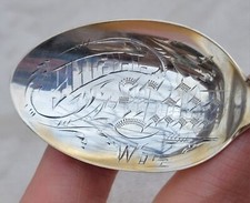 Antique Vtg Navajo Native Sterling Silver Whirling Log Fred Harvey Era Wis Spoon - Additional view 4