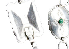 Vintage Sterling Silver Navajo Fred Harvey Era Turquoise Conch Link 1950's Belt - Additional view 4