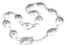 Vintage Sterling Silver Navajo Fred Harvey Era Turquoise Conch Link 1950's Belt - Additional view 6