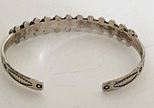 Vintage Fred Harvey Era Zuni Turquoise Sterling Silver Snake Eye Cuff Bracelet - Additional view 2