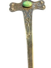 Vintage Navajo Fred Harvey Era Sterling Silver Turquoise Letter Opener Native 6” - Additional view 4