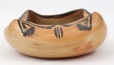 Vintage Hopi Pottery Unusual Bowl Folded Edges Fred Harvey Painted Desert Inn - Additional view 5
