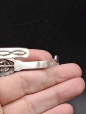 Vintage Fred Harvey Era Turquoise Cuff Bracelet, Signed Symbol Mark, SS, Navajo  - Additional view 13