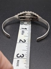 Vintage Fred Harvey Era Turquoise Cuff Bracelet, Signed Symbol Mark, SS, Navajo  - Additional view 8