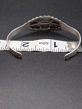 Vintage Fred Harvey Era Turquoise Cuff Bracelet, Signed Symbol Mark, SS, Navajo  - Additional view 9