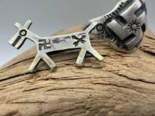 Fred Harvey Era Whirling Logs Silver Ring & Horse Pin Manitou Colo c1930s 2 pc - Additional view 1