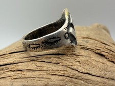 Fred Harvey Era Whirling Logs Silver Ring & Horse Pin Manitou Colo c1930s 2 pc - Additional view 8