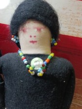 Hand-made Navajo Man Woman Doll Set Fred Harvey Trading Co. Artist Isabelle Jim  - Additional view 8