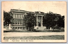 High School Clovis New Mexico NM Fred Harvey 1930 Postcard