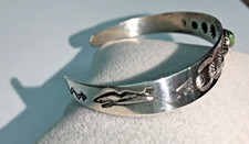 Vintage Fred Harvey Era Navajo Turquoise~ Acid Tested Sterling Cuff Bracelet! - Additional view 1