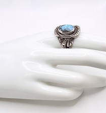 VTG Sterling Silver Fred Harvey Era S. Lee Native American Turquoise Ring Sz 7.5 - Additional view 2