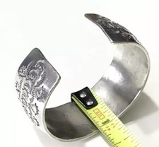 Vincent Platero? Fred Harvey? Navajo Heavy Sterling Silver Bracelet Repousse - Additional view 8