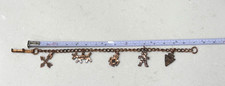 Vintage Fred Harvey Era Copper Native American Navajo Concho 5 Charm Bracelet - Additional view 6