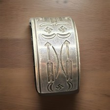 Fred Harvey Era Navajo Whirling Log REVIVAL CUFF STERLING - Additional view 1