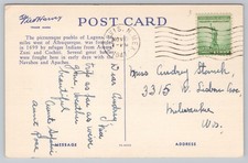 Old Caretta Pueblo of Laguna New Mexico Fred Harvey Postcard - Additional view 1