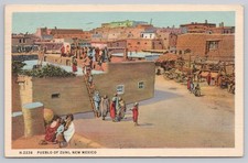 Pueblo of Zuni New Mexico Fred Harvey Postcard