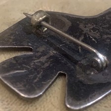 VINTAGE FRED HARVEY 1930'S NAVAJO THUNDERBIRD/WHIRLING LOGS SYMBOL SLVER PIN - Additional view 11