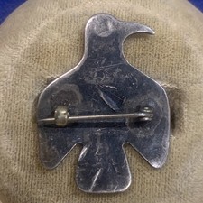 VINTAGE FRED HARVEY 1930'S NAVAJO THUNDERBIRD/WHIRLING LOGS SYMBOL SLVER PIN - Additional view 6