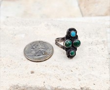 Vintage Fred Harvey Thunderbird Turquoise Ring Sz 6.25 Sterling 5.6g 0.9