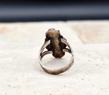 Vintage Fred Harvey Thunderbird Turquoise Ring Sz 6.25 Sterling 5.6g 0.9