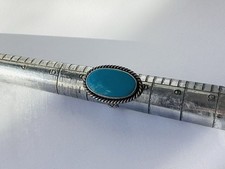 VTG Sterling Silver Jane Popovich Elongated Oval Turquoise Ring Fred Harvey Era - Additional view 1