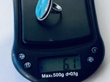 VTG Sterling Silver Jane Popovich Elongated Oval Turquoise Ring Fred Harvey Era - Additional view 2