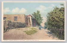 Fred Harvey Old Town Street Scene Santa Fe New Mexico H-3525 Postcard