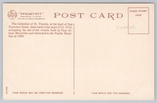 Fred Harvey St Francis Cathedral Santa Fe New Mexico H-3523 Postcard - Additional view 1