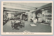 Lobby El Navajo Hotel Gallup New Mexico Fred Harvey Postcard