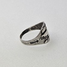 Rare Early Fred Harvey Era Sterling Silver Applied Thunderbird Ring Size 12 925 - Additional view 1