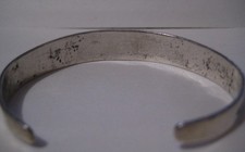 Vtg Slim Cuff Bracelet~ Fred Harvey Silver Turquoise~ Stamped ~ Elegant Stone - Additional view 4