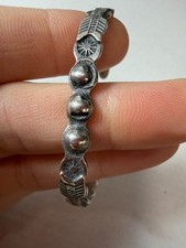 Vintage Bracelet Fred Harvey Arrow Products Skinny Stamped Coin Silver 900 - Additional view 1