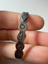 Vintage Bracelet Fred Harvey Arrow Products Skinny Stamped Coin Silver 900 - Additional view 2