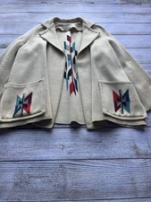 Vtg 40s 50s El Grandee Fred Harvey Hand Woven Wool Native Chimayo Jacket sz med - Additional view 1
