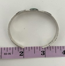 Fred Harvey Era Sterling Silver and Green Turquoise Thunderbird Cuff - Additional view 6