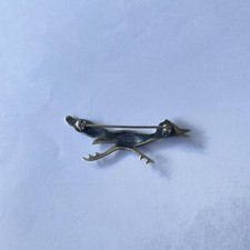 Vintage Fred Harvey Era Silver & Turquoise Roadrunner Brooch Pin - Additional view 4