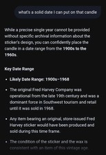 Vintage Fred Harvey's Cactus Shaped Wax Candle 1946 Southwest Tourist Souvenir - Additional view 5