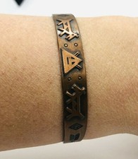 Bell Trading Post Copper Embossed Cuff ~  Fred Harvey Era ~ Navajo Vintage ~ 6