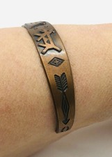 Bell Trading Post Copper Embossed Cuff ~  Fred Harvey Era ~ Navajo Vintage ~ 6