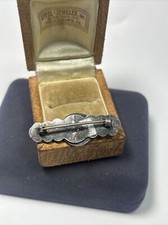 Awesome Old Fred Harvey Era Sterling Silver Green Turquoise Tribal Dotted Brooch - Additional view 5