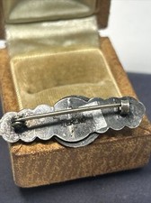 Awesome Old Fred Harvey Era Sterling Silver Green Turquoise Tribal Dotted Brooch - Additional view 6