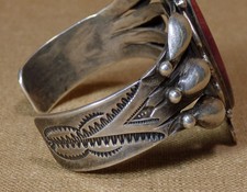 Fred Harvey Era, 1951 Cuff Bracelet, Silver & Picture Jasper, Native American - Additional view 5
