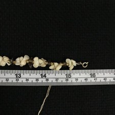 Fred Harvey VTG Mother of Pearl Shell Smoky Quartz Chip Nugget Bead Choker 16