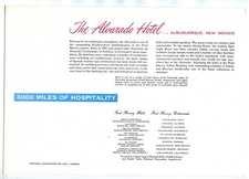 Fred Harvey Menu La Fonda Santa Fe New Mexico 1957 Alvarado Hotel Albuquerque - Additional view 1