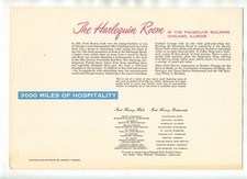 Fred Harvey Menu La Fonda Santa Fe New Mexico 1956 The Harlequin Room Chicago - Additional view 1