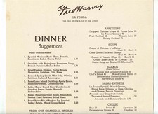 Fred Harvey Menu La Fonda Santa Fe New Mexico 1956 The Harlequin Room Chicago - Additional view 2