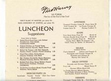 Fred Harvey Menu La Fonda Santa Fe New Mexico 1956 Petrified Forest Arizona  - Additional view 2