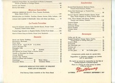 Fred Harvey Menu La Fonda Santa Fe New Mexico 1957 Petrified Forest Arizona  - Additional view 3