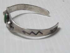 VINTAGE FREDHARVEY c1930+ NAVAJO INDIAN INGOT STERLING SILVER TURQUOISE BRACELET - Additional view 1