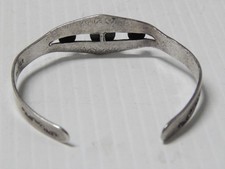 VINTAGE FREDHARVEY c1930+ NAVAJO INDIAN INGOT STERLING SILVER TURQUOISE BRACELET - Additional view 3